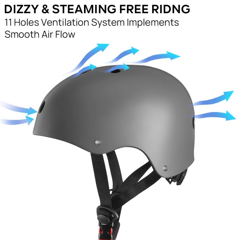 JBM Skateboard Helmet - Lightweight, Adjustable & Ventilated Helmet for Scooter, Roller Skate, Inline Skate - Image 5